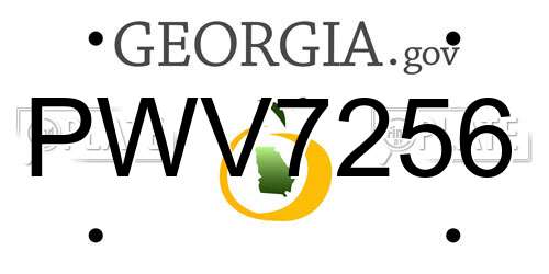 PWV7256 Georgia License Plate