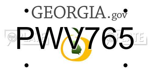 PWV765 Georgia License Plate