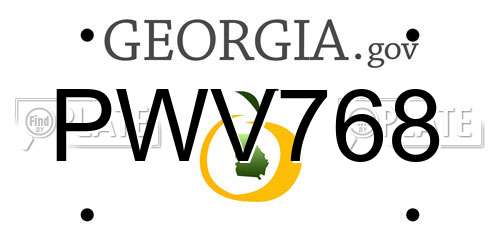 PWV768 Georgia License Plate