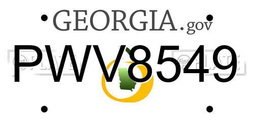 PWV8549 Georgia License Plate