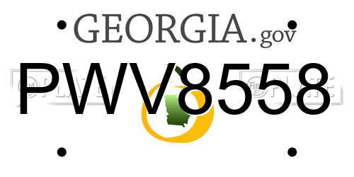 PWV8558 Georgia License Plate