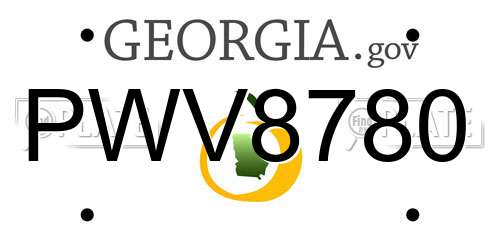 PWV8780 Georgia License Plate