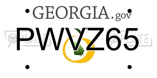 PWVZ65 Georgia License Plate