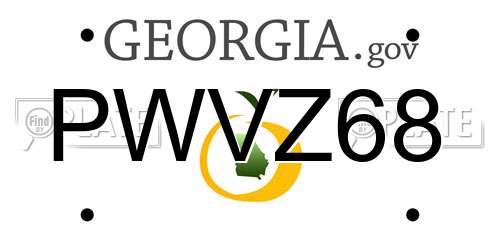 PWVZ68 Georgia License Plate