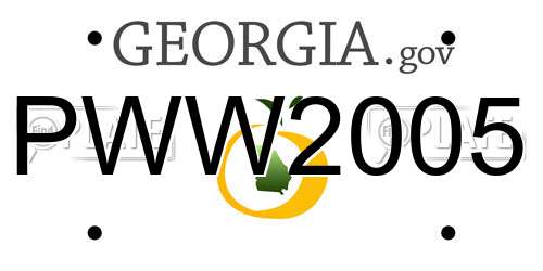 PWW2005 Georgia License Plate
