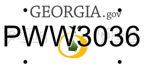 PWW3036 Georgia License Plate