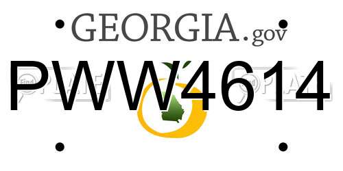 PWW4614 Georgia License Plate