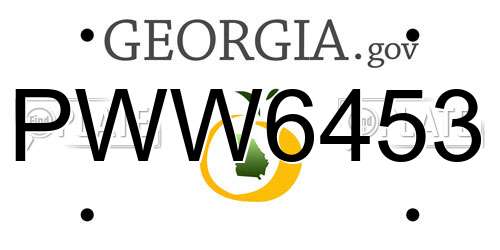 PWW6453 Georgia License Plate