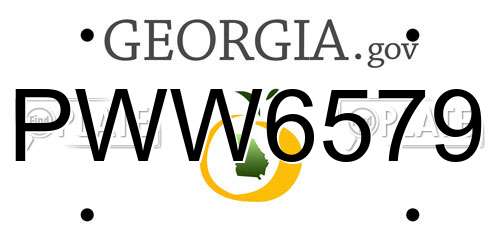 PWW6579 Georgia License Plate