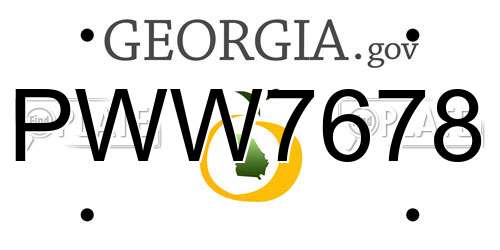 PWW7678 Georgia License Plate