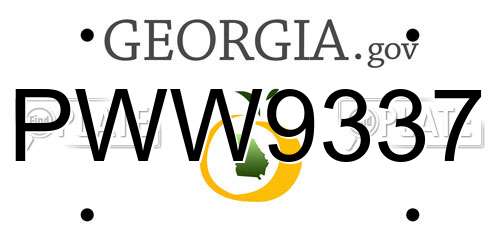 PWW9337 Georgia License Plate