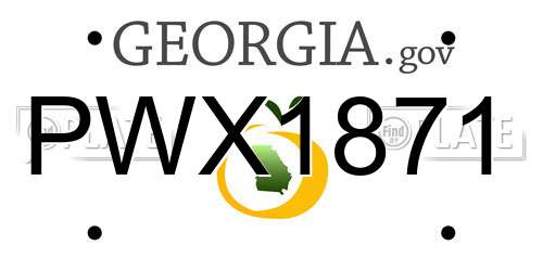 PWX1871 Georgia License Plate