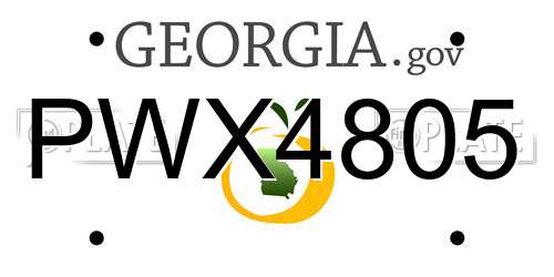 PWX4805 Georgia License Plate