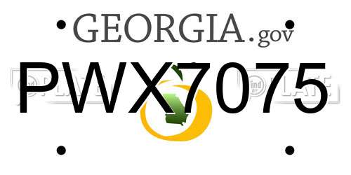 PWX7075 Georgia License Plate