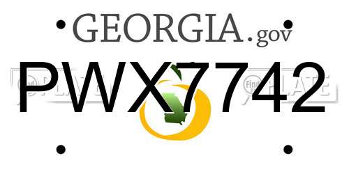 PWX7742 Georgia License Plate