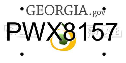PWX8157 Georgia License Plate