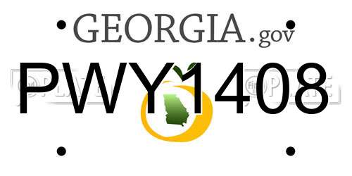 PWY1408 Georgia License Plate