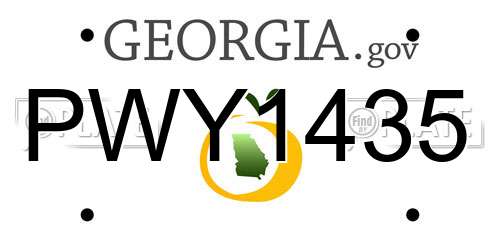PWY1435 Georgia License Plate