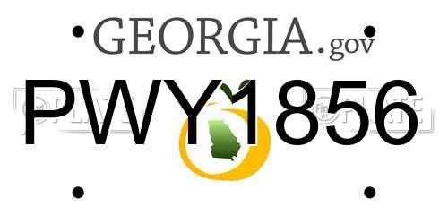 PWY1856 Georgia License Plate