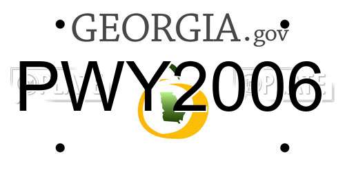 PWY2006 Georgia License Plate