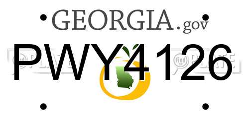 PWY4126 Georgia License Plate