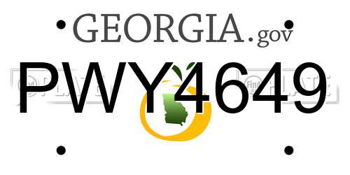 PWY4649 Georgia License Plate
