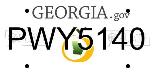 PWY5140 Georgia License Plate
