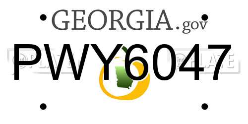 PWY6047 Georgia License Plate