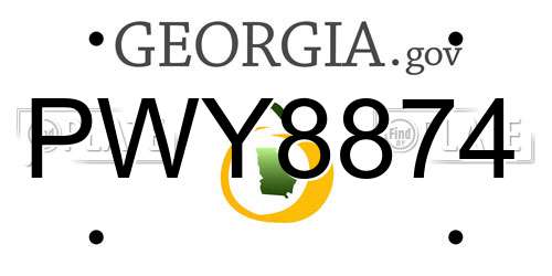 PWY8874 Georgia License Plate