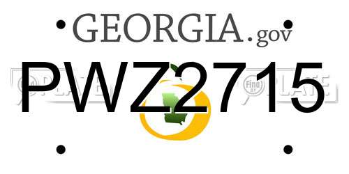 PWZ2715 Georgia License Plate