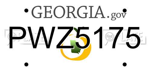 PWZ5175 Georgia License Plate
