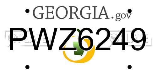PWZ6249 Georgia License Plate