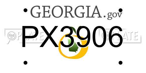 PX3906 Georgia License Plate