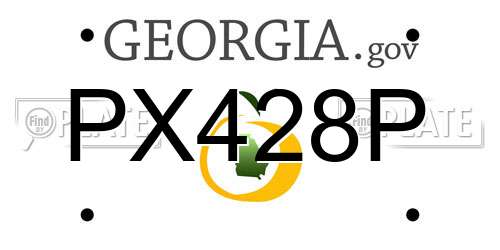 PX428P Georgia License Plate