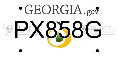 PX858G Georgia License Plate
