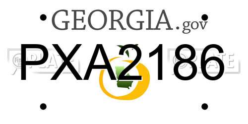 PXA2186 Georgia License Plate