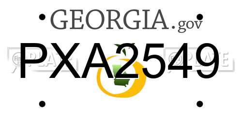 PXA2549 Georgia License Plate