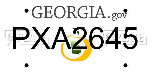 PXA2645 Georgia License Plate