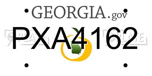 PXA4162 Georgia License Plate