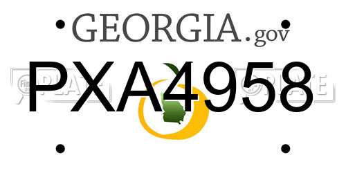 PXA4958 Georgia License Plate