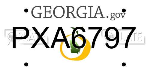 PXA6797 Georgia License Plate