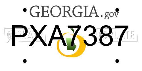 PXA7387 Georgia License Plate