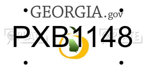 PXB1148 Georgia License Plate