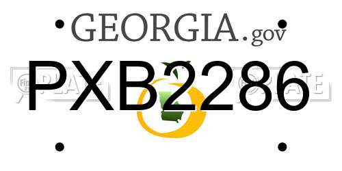 PXB2286 Georgia License Plate