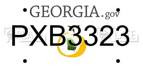 PXB3323 Georgia License Plate
