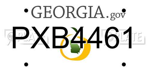 PXB4461 Georgia License Plate