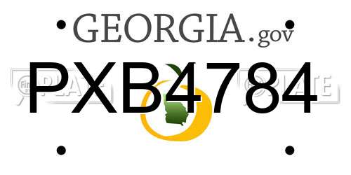 PXB4784 Georgia License Plate