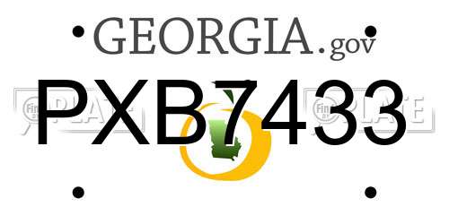 PXB7433 Georgia License Plate