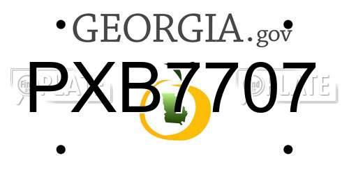 PXB7707 Georgia License Plate