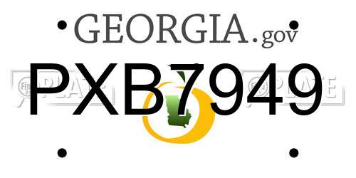 PXB7949 Georgia License Plate